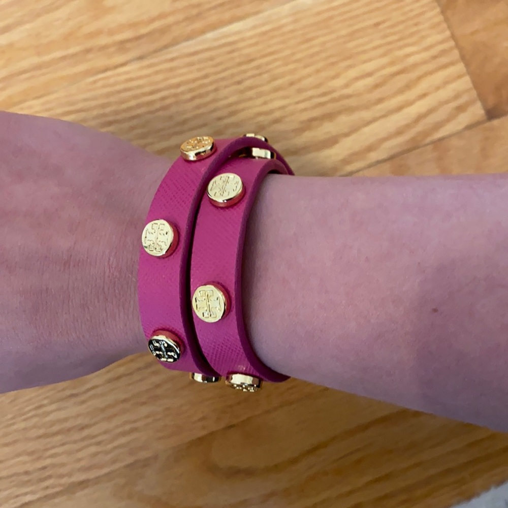 Deep pink Tory Burch wrap bracelet
